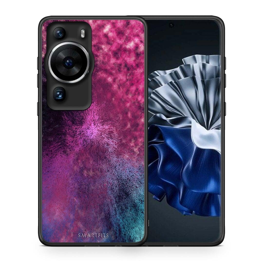 Θήκη Huawei P60 Pro Galactic Aurora από τη Smartfits με σχέδιο στο πίσω μέρος και μαύρο περίβλημα | Huawei P60 Pro Galactic Aurora Case with Colorful Back and Black Bezels