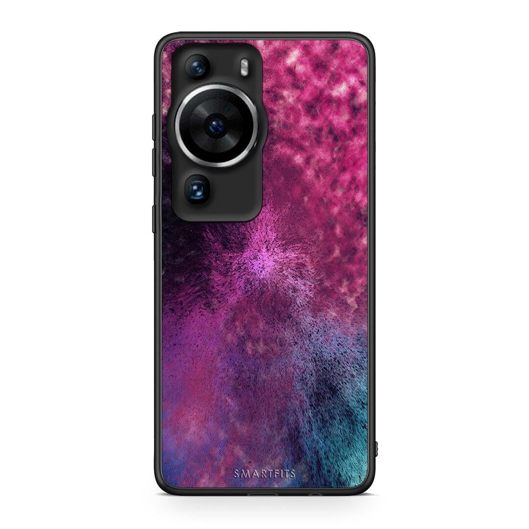Θήκη Huawei P60 Pro Galactic Aurora από τη Smartfits με σχέδιο στο πίσω μέρος και μαύρο περίβλημα | Huawei P60 Pro Galactic Aurora Case with Colorful Back and Black Bezels