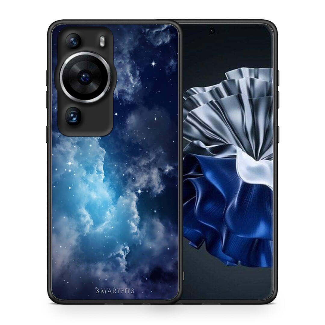 Θήκη Huawei P60 Pro Galactic Blue Sky από τη Smartfits με σχέδιο στο πίσω μέρος και μαύρο περίβλημα | Huawei P60 Pro Galactic Blue Sky Case with Colorful Back and Black Bezels