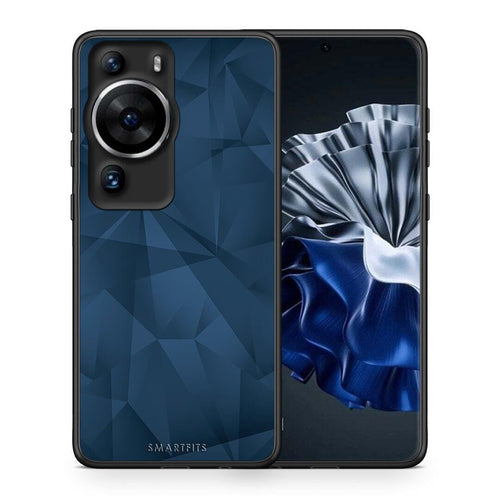 Θήκη Huawei P60 Pro Geometric Blue Abstract από τη Smartfits με σχέδιο στο πίσω μέρος και μαύρο περίβλημα | Huawei P60 Pro Geometric Blue Abstract Case with Colorful Back and Black Bezels
