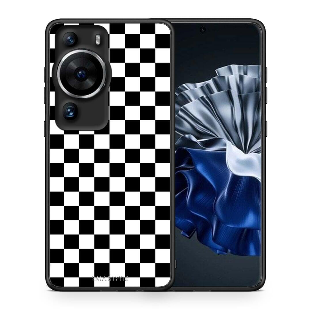 Θήκη Huawei P60 Pro Geometric Squares από τη Smartfits με σχέδιο στο πίσω μέρος και μαύρο περίβλημα | Huawei P60 Pro Geometric Squares Case with Colorful Back and Black Bezels