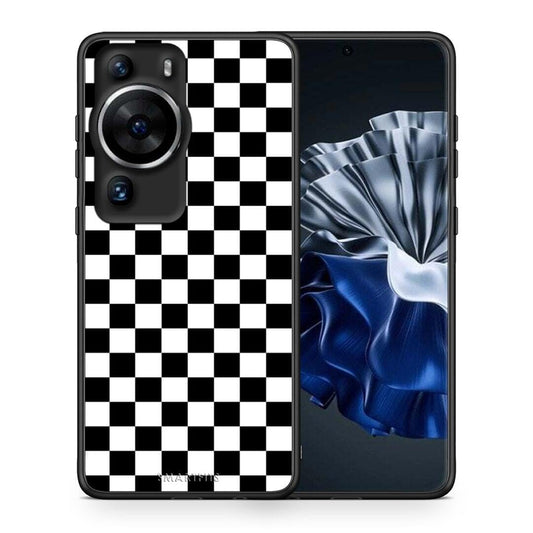 Θήκη Huawei P60 Pro Geometric Squares από τη Smartfits με σχέδιο στο πίσω μέρος και μαύρο περίβλημα | Huawei P60 Pro Geometric Squares Case with Colorful Back and Black Bezels