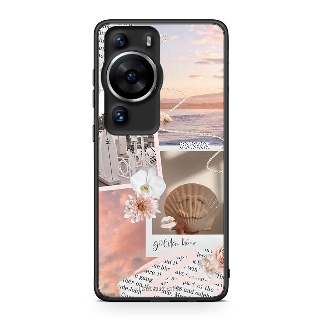 Θήκη Huawei P60 Pro Golden Hour από τη Smartfits με σχέδιο στο πίσω μέρος και μαύρο περίβλημα | Huawei P60 Pro Golden Hour Case with Colorful Back and Black Bezels