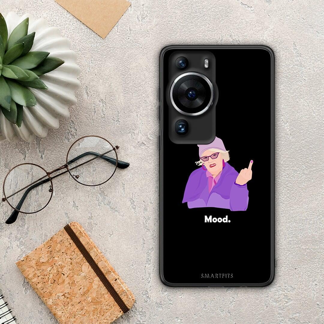 Θήκη Huawei P60 Pro Grandma Mood Black από τη Smartfits με σχέδιο στο πίσω μέρος και μαύρο περίβλημα | Huawei P60 Pro Grandma Mood Black Case with Colorful Back and Black Bezels