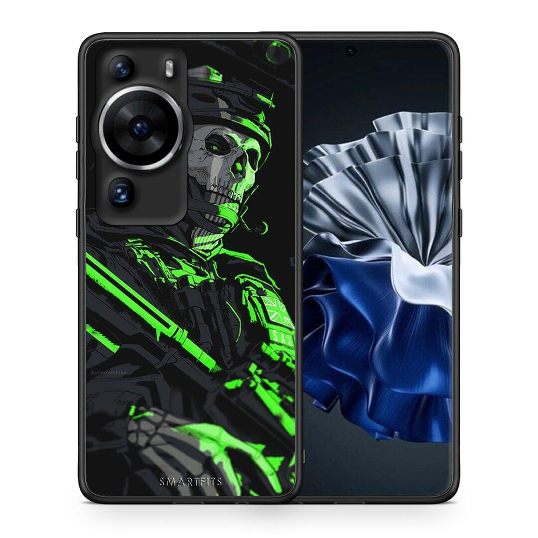Θήκη Huawei P60 Pro Green Soldier από τη Smartfits με σχέδιο στο πίσω μέρος και μαύρο περίβλημα | Huawei P60 Pro Green Soldier Case with Colorful Back and Black Bezels