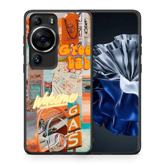 Θήκη Huawei P60 Pro Groovy Babe από τη Smartfits με σχέδιο στο πίσω μέρος και μαύρο περίβλημα | Huawei P60 Pro Groovy Babe Case with Colorful Back and Black Bezels