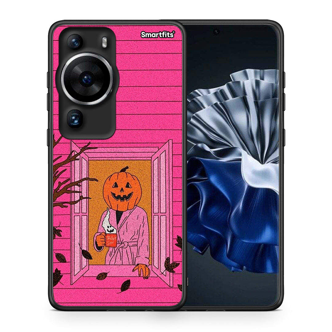 Θήκη Huawei P60 Pro Halloween Pumpkin Lady από τη Smartfits με σχέδιο στο πίσω μέρος και μαύρο περίβλημα | Huawei P60 Pro Halloween Pumpkin Lady Case with Colorful Back and Black Bezels