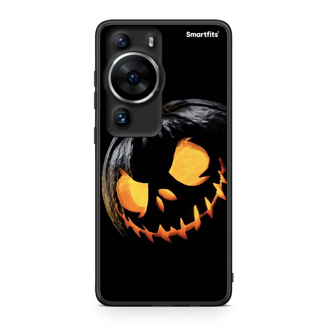 Θήκη Huawei P60 Pro Halloween Scary Pumpkin από τη Smartfits με σχέδιο στο πίσω μέρος και μαύρο περίβλημα | Huawei P60 Pro Halloween Scary Pumpkin Case with Colorful Back and Black Bezels