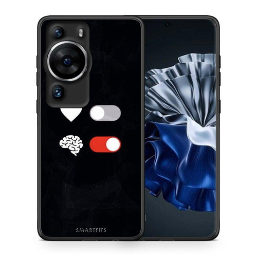 Θήκη Huawei P60 Pro Heart Vs Brain από τη Smartfits με σχέδιο στο πίσω μέρος και μαύρο περίβλημα | Huawei P60 Pro Heart Vs Brain Case with Colorful Back and Black Bezels