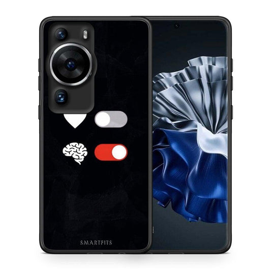 Θήκη Huawei P60 Pro Heart Vs Brain από τη Smartfits με σχέδιο στο πίσω μέρος και μαύρο περίβλημα | Huawei P60 Pro Heart Vs Brain Case with Colorful Back and Black Bezels