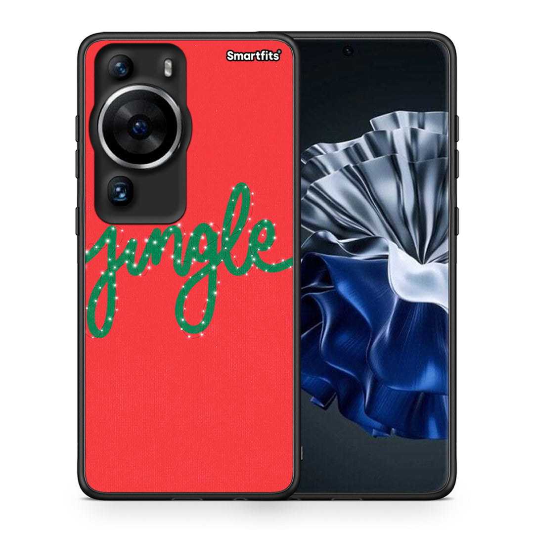 Θήκη Huawei P60 Pro Jingle Xmas από τη Smartfits με σχέδιο στο πίσω μέρος και μαύρο περίβλημα | Huawei P60 Pro Jingle Xmas Case with Colorful Back and Black Bezels