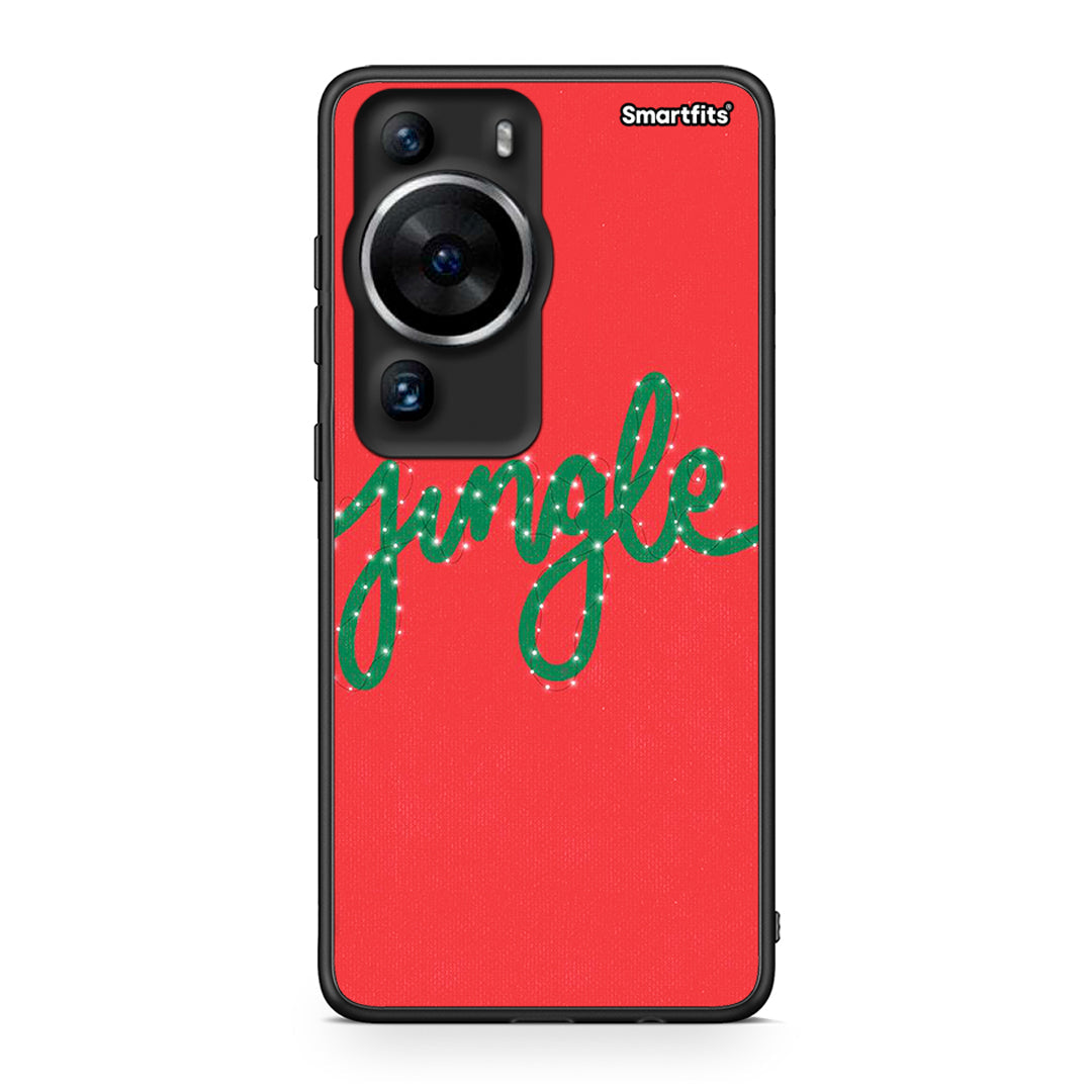 Θήκη Huawei P60 Pro Jingle Xmas από τη Smartfits με σχέδιο στο πίσω μέρος και μαύρο περίβλημα | Huawei P60 Pro Jingle Xmas Case with Colorful Back and Black Bezels