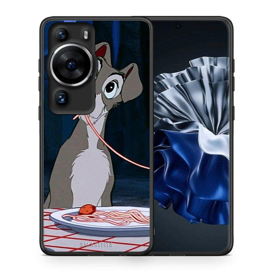 Θήκη Huawei P60 Pro Lady And Tramp 1 από τη Smartfits με σχέδιο στο πίσω μέρος και μαύρο περίβλημα | Huawei P60 Pro Lady And Tramp 1 Case with Colorful Back and Black Bezels