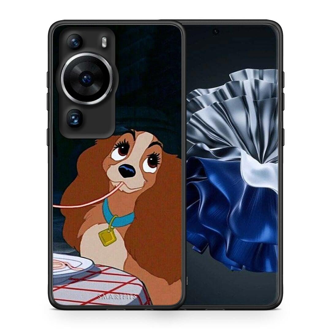 Θήκη Huawei P60 Pro Lady And Tramp 2 από τη Smartfits με σχέδιο στο πίσω μέρος και μαύρο περίβλημα | Huawei P60 Pro Lady And Tramp 2 Case with Colorful Back and Black Bezels