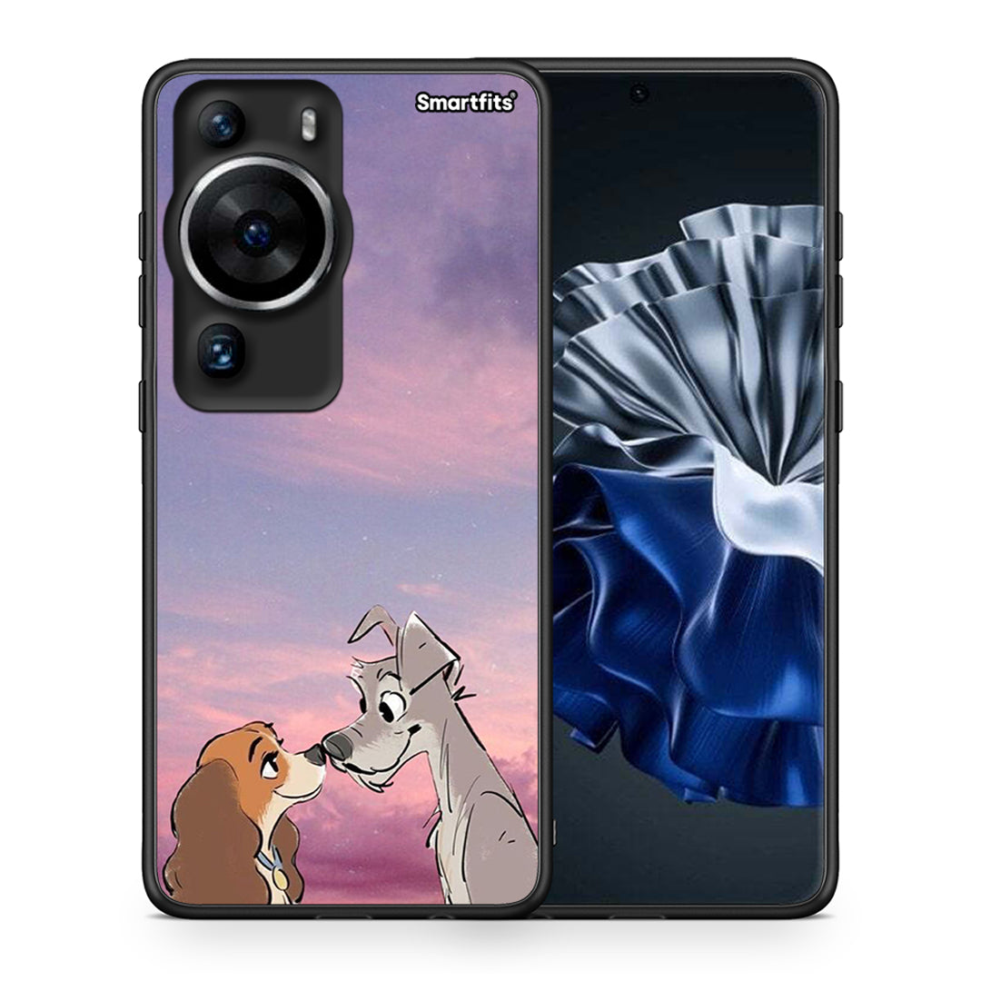 Θήκη Huawei P60 Pro Lady And Tramp από τη Smartfits με σχέδιο στο πίσω μέρος και μαύρο περίβλημα | Huawei P60 Pro Lady And Tramp Case with Colorful Back and Black Bezels