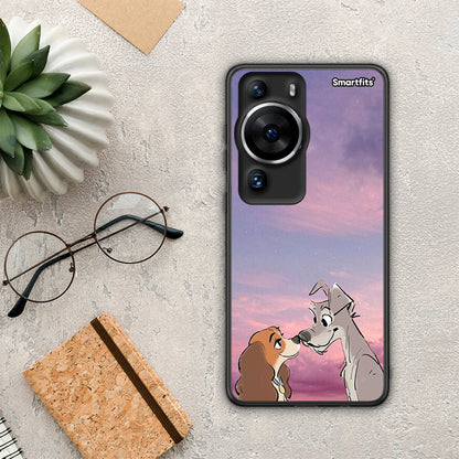 Θήκη Huawei P60 Pro Lady And Tramp από τη Smartfits με σχέδιο στο πίσω μέρος και μαύρο περίβλημα | Huawei P60 Pro Lady And Tramp Case with Colorful Back and Black Bezels
