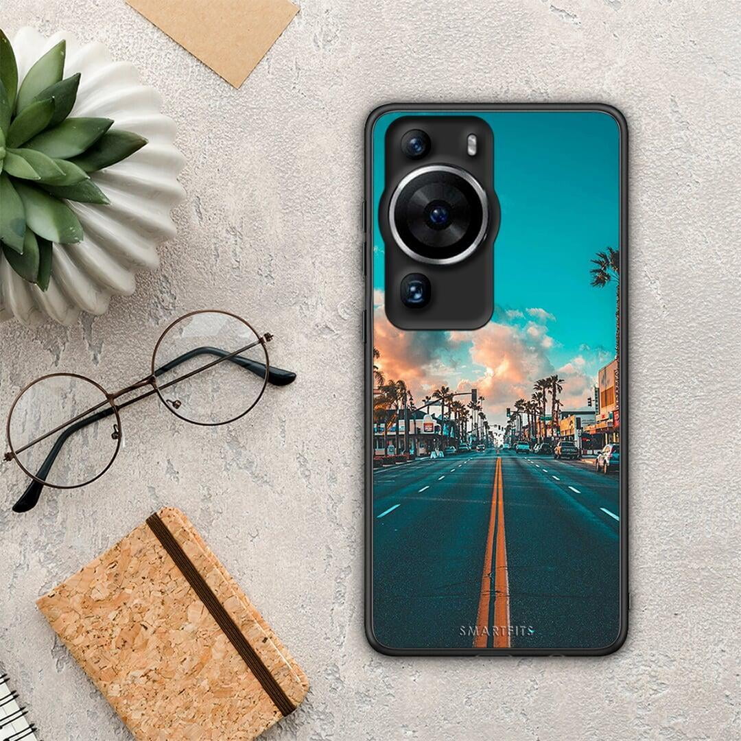 Θήκη Huawei P60 Pro Landscape City από τη Smartfits με σχέδιο στο πίσω μέρος και μαύρο περίβλημα | Huawei P60 Pro Landscape City Case with Colorful Back and Black Bezels