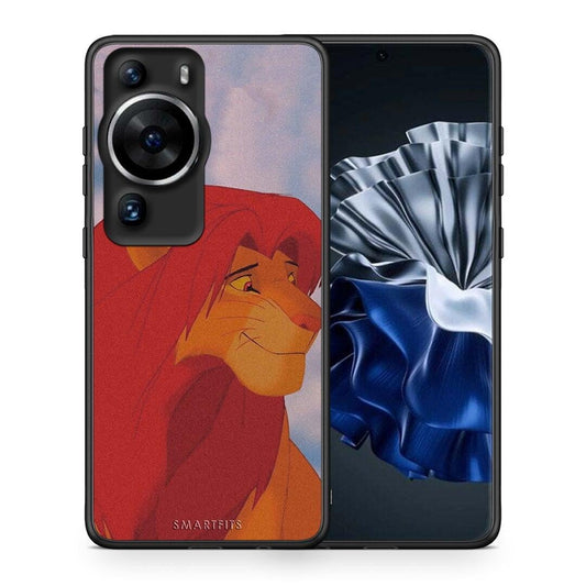 Θήκη Huawei P60 Pro Lion Love 1 από τη Smartfits με σχέδιο στο πίσω μέρος και μαύρο περίβλημα | Huawei P60 Pro Lion Love 1 Case with Colorful Back and Black Bezels