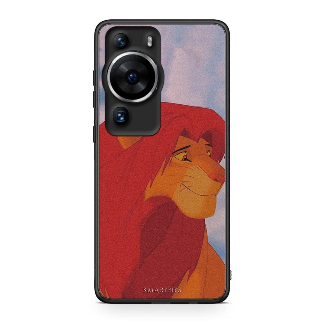 Θήκη Huawei P60 Pro Lion Love 1 από τη Smartfits με σχέδιο στο πίσω μέρος και μαύρο περίβλημα | Huawei P60 Pro Lion Love 1 Case with Colorful Back and Black Bezels