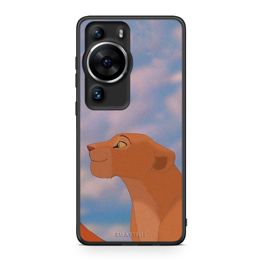 Θήκη Huawei P60 Pro Lion Love 2 από τη Smartfits με σχέδιο στο πίσω μέρος και μαύρο περίβλημα | Huawei P60 Pro Lion Love 2 Case with Colorful Back and Black Bezels