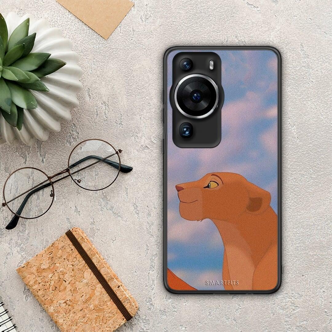 Θήκη Huawei P60 Pro Lion Love 2 από τη Smartfits με σχέδιο στο πίσω μέρος και μαύρο περίβλημα | Huawei P60 Pro Lion Love 2 Case with Colorful Back and Black Bezels