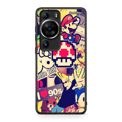 Θήκη Huawei P60 Pro Love The 90s από τη Smartfits με σχέδιο στο πίσω μέρος και μαύρο περίβλημα | Huawei P60 Pro Love The 90s Case with Colorful Back and Black Bezels