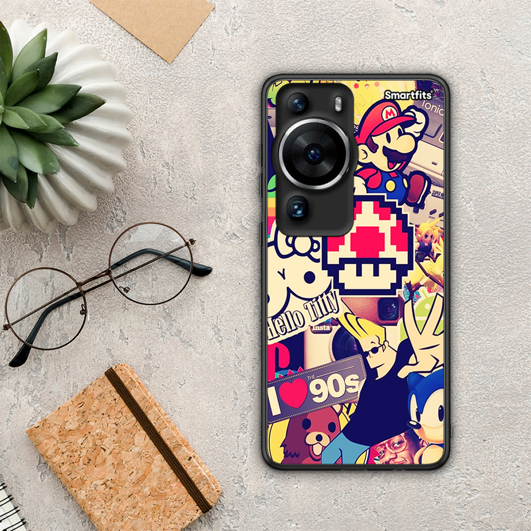 Θήκη Huawei P60 Pro Love The 90s από τη Smartfits με σχέδιο στο πίσω μέρος και μαύρο περίβλημα | Huawei P60 Pro Love The 90s Case with Colorful Back and Black Bezels