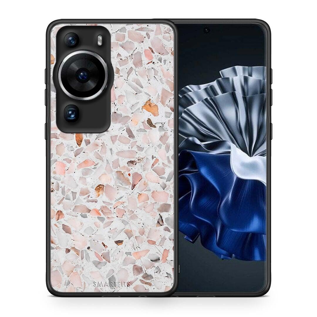 Θήκη Huawei P60 Pro Marble Terrazzo από τη Smartfits με σχέδιο στο πίσω μέρος και μαύρο περίβλημα | Huawei P60 Pro Marble Terrazzo Case with Colorful Back and Black Bezels