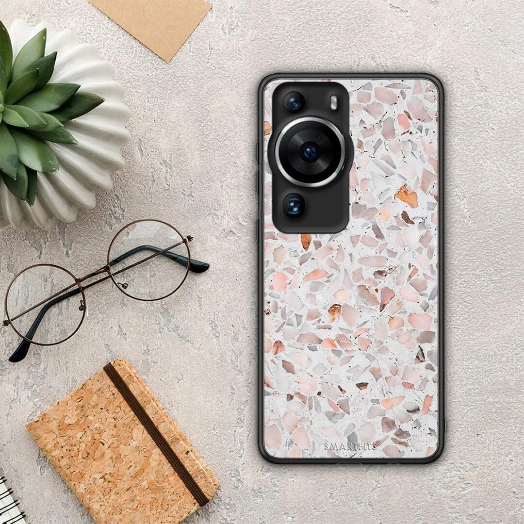 Θήκη Huawei P60 Pro Marble Terrazzo από τη Smartfits με σχέδιο στο πίσω μέρος και μαύρο περίβλημα | Huawei P60 Pro Marble Terrazzo Case with Colorful Back and Black Bezels