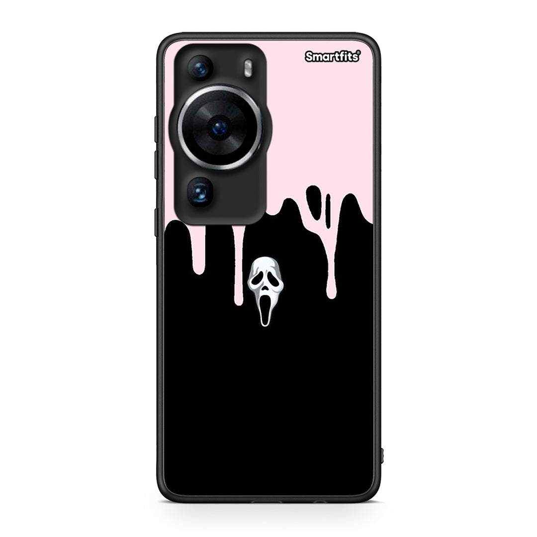 Θήκη Huawei P60 Pro Melting Halloween Mask από τη Smartfits με σχέδιο στο πίσω μέρος και μαύρο περίβλημα | Huawei P60 Pro Melting Halloween Mask Case with Colorful Back and Black Bezels