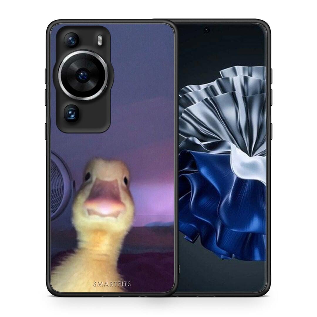 Θήκη Huawei P60 Pro Meme Duck από τη Smartfits με σχέδιο στο πίσω μέρος και μαύρο περίβλημα | Huawei P60 Pro Meme Duck Case with Colorful Back and Black Bezels