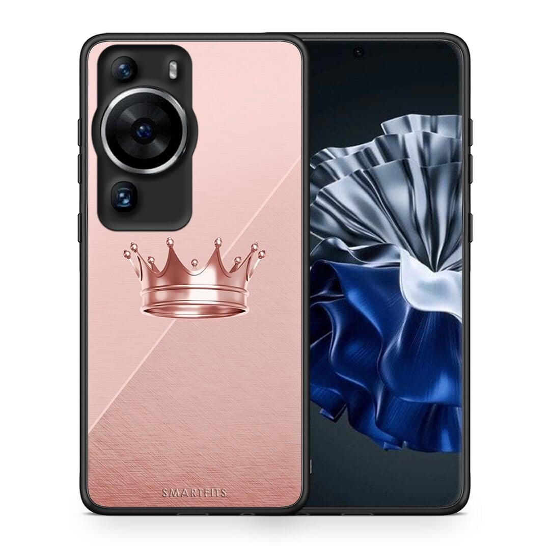 Θήκη Huawei P60 Pro Minimal Crown από τη Smartfits με σχέδιο στο πίσω μέρος και μαύρο περίβλημα | Huawei P60 Pro Minimal Crown Case with Colorful Back and Black Bezels