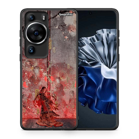 Θήκη Huawei P60 Pro Nezuko Kamado από τη Smartfits με σχέδιο στο πίσω μέρος και μαύρο περίβλημα | Huawei P60 Pro Nezuko Kamado Case with Colorful Back and Black Bezels