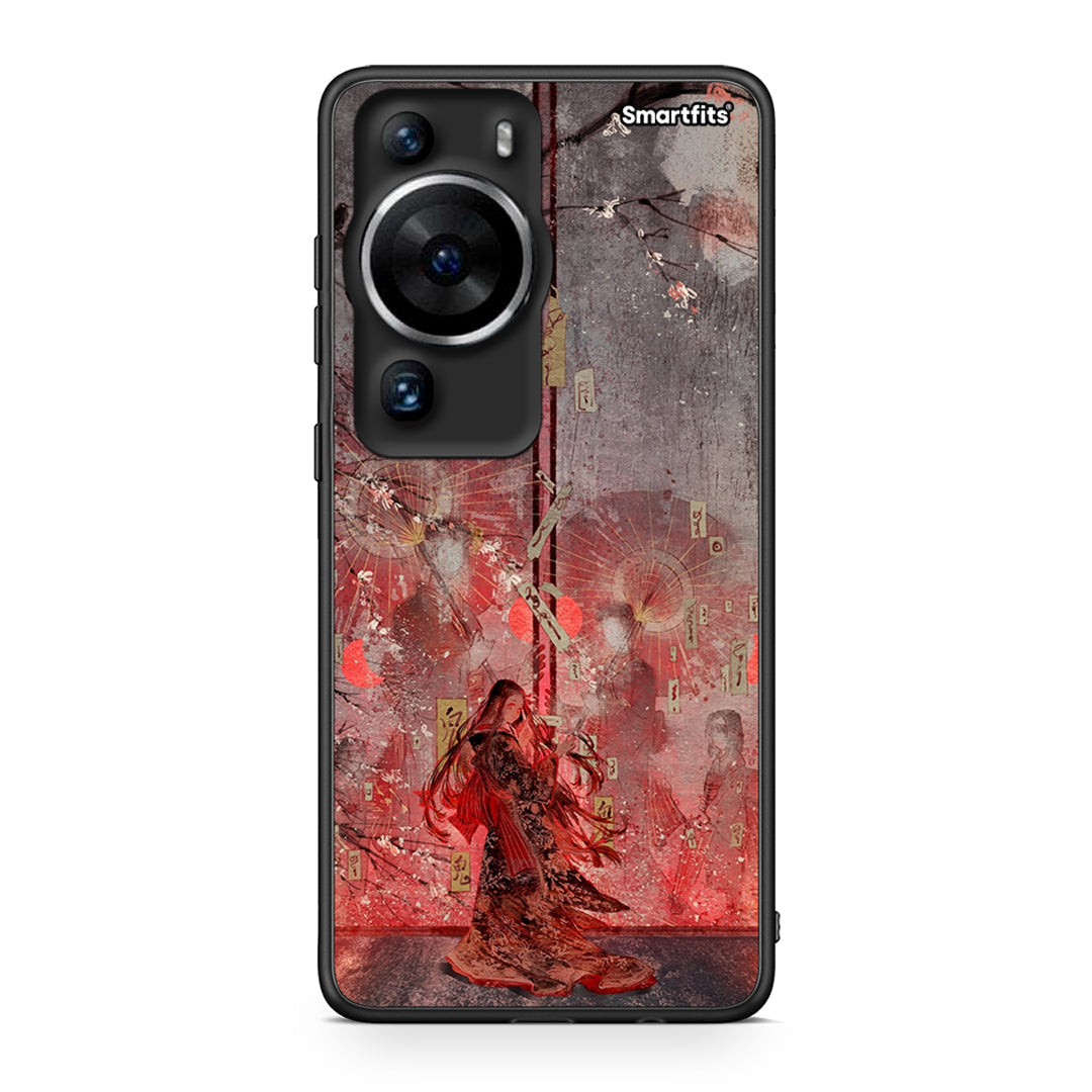 Θήκη Huawei P60 Pro Nezuko Kamado από τη Smartfits με σχέδιο στο πίσω μέρος και μαύρο περίβλημα | Huawei P60 Pro Nezuko Kamado Case with Colorful Back and Black Bezels
