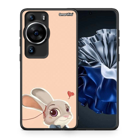 Θήκη Huawei P60 Pro Nick Wilde And Judy Hopps Love 2 από τη Smartfits με σχέδιο στο πίσω μέρος και μαύρο περίβλημα | Huawei P60 Pro Nick Wilde And Judy Hopps Love 2 Case with Colorful Back and Black Bezels