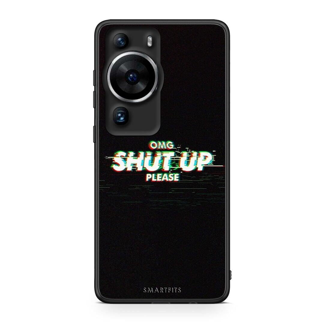 Θήκη Huawei P60 Pro OMG ShutUp από τη Smartfits με σχέδιο στο πίσω μέρος και μαύρο περίβλημα | Huawei P60 Pro OMG ShutUp Case with Colorful Back and Black Bezels