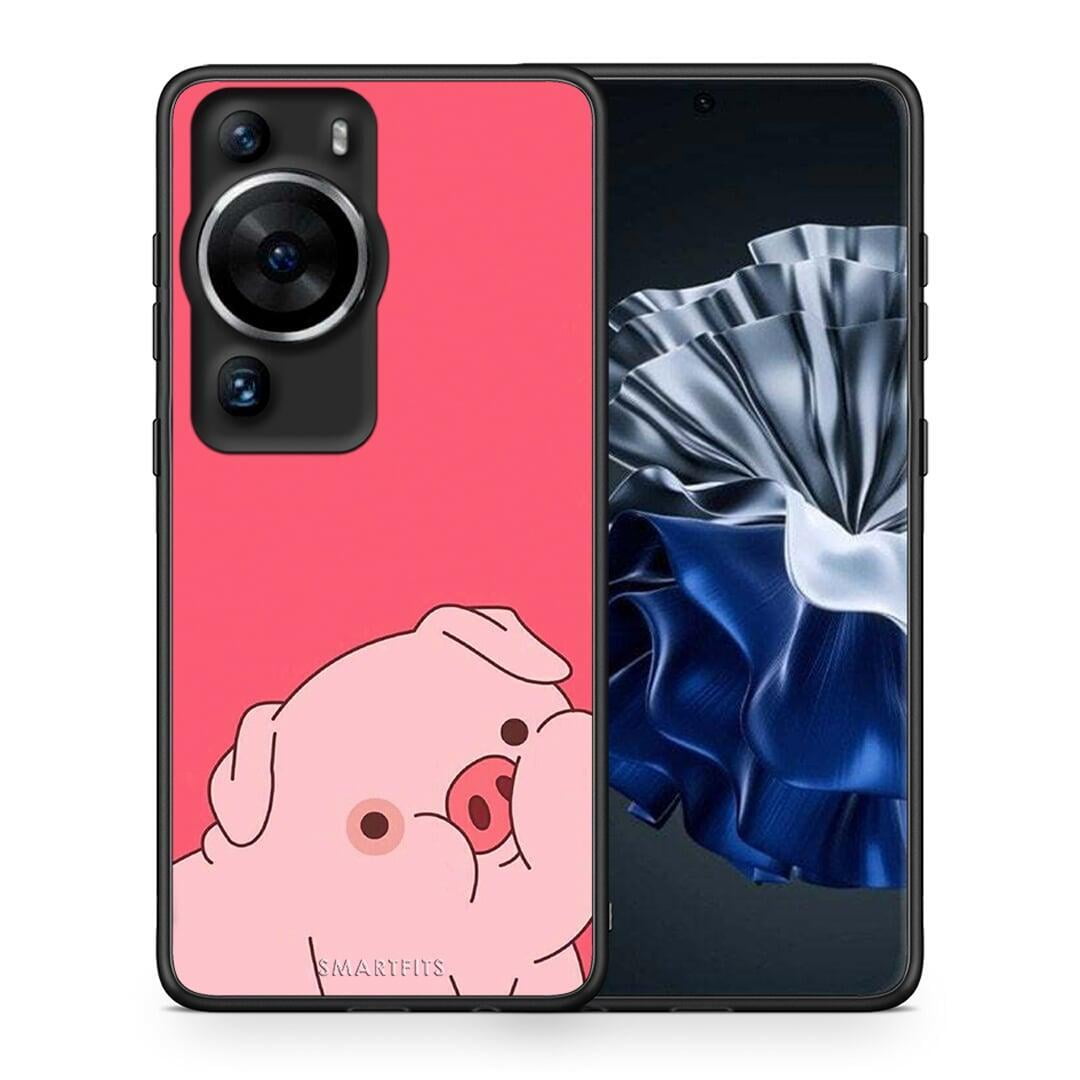 Θήκη Huawei P60 Pro Pig Love 1 από τη Smartfits με σχέδιο στο πίσω μέρος και μαύρο περίβλημα | Huawei P60 Pro Pig Love 1 Case with Colorful Back and Black Bezels