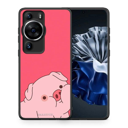 Θήκη Huawei P60 Pro Pig Love 1 από τη Smartfits με σχέδιο στο πίσω μέρος και μαύρο περίβλημα | Huawei P60 Pro Pig Love 1 Case with Colorful Back and Black Bezels