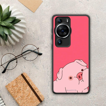 Θήκη Huawei P60 Pro Pig Love 1 από τη Smartfits με σχέδιο στο πίσω μέρος και μαύρο περίβλημα | Huawei P60 Pro Pig Love 1 Case with Colorful Back and Black Bezels