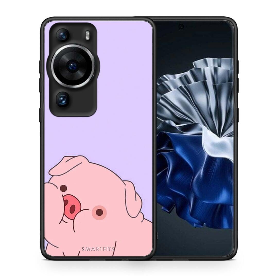 Θήκη Huawei P60 Pro Pig Love 2 από τη Smartfits με σχέδιο στο πίσω μέρος και μαύρο περίβλημα | Huawei P60 Pro Pig Love 2 Case with Colorful Back and Black Bezels