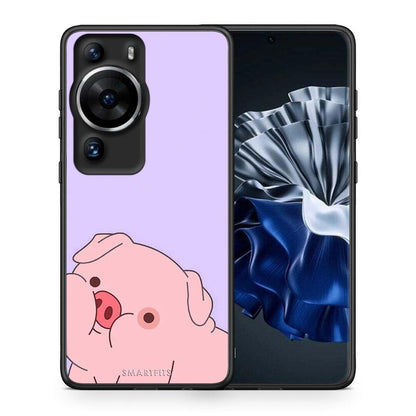 Θήκη Huawei P60 Pro Pig Love 2 από τη Smartfits με σχέδιο στο πίσω μέρος και μαύρο περίβλημα | Huawei P60 Pro Pig Love 2 Case with Colorful Back and Black Bezels