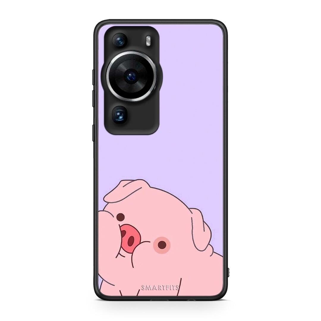 Θήκη Huawei P60 Pro Pig Love 2 από τη Smartfits με σχέδιο στο πίσω μέρος και μαύρο περίβλημα | Huawei P60 Pro Pig Love 2 Case with Colorful Back and Black Bezels