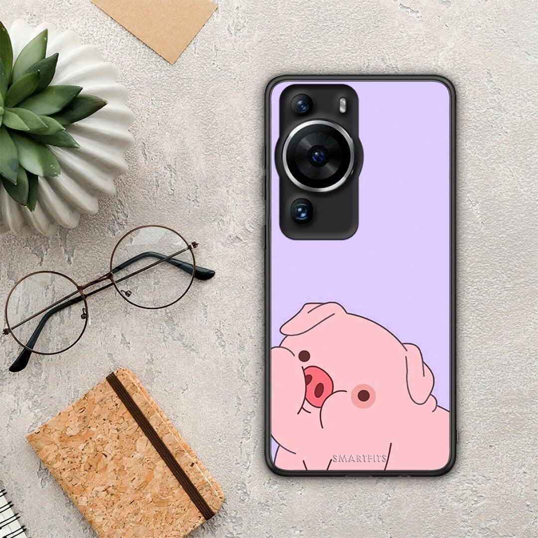 Θήκη Huawei P60 Pro Pig Love 2 από τη Smartfits με σχέδιο στο πίσω μέρος και μαύρο περίβλημα | Huawei P60 Pro Pig Love 2 Case with Colorful Back and Black Bezels