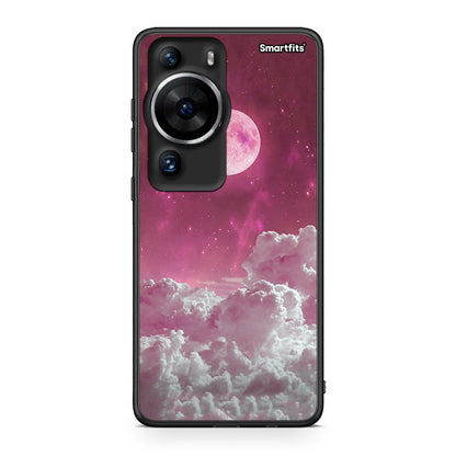Θήκη Huawei P60 Pro Pink Moon από τη Smartfits με σχέδιο στο πίσω μέρος και μαύρο περίβλημα | Huawei P60 Pro Pink Moon Case with Colorful Back and Black Bezels