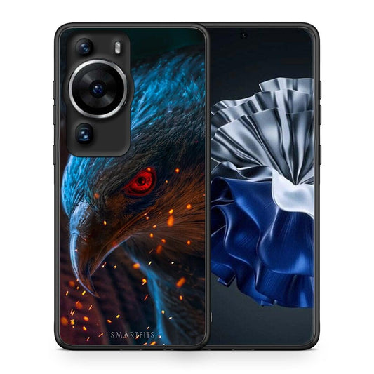 Θήκη Huawei P60 Pro PopArt Eagle από τη Smartfits με σχέδιο στο πίσω μέρος και μαύρο περίβλημα | Huawei P60 Pro PopArt Eagle Case with Colorful Back and Black Bezels