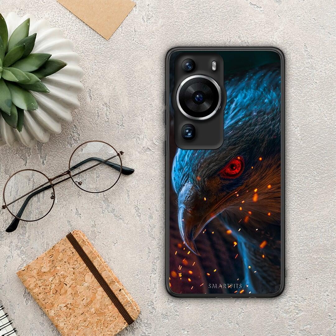 Θήκη Huawei P60 Pro PopArt Eagle από τη Smartfits με σχέδιο στο πίσω μέρος και μαύρο περίβλημα | Huawei P60 Pro PopArt Eagle Case with Colorful Back and Black Bezels