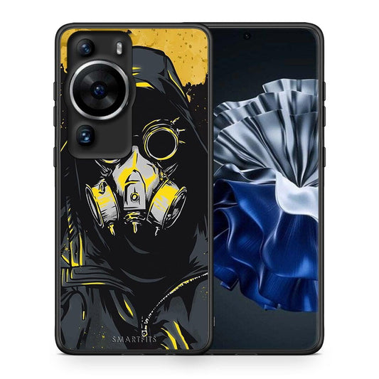 Θήκη Huawei P60 Pro PopArt Mask από τη Smartfits με σχέδιο στο πίσω μέρος και μαύρο περίβλημα | Huawei P60 Pro PopArt Mask Case with Colorful Back and Black Bezels