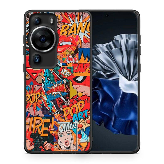 Θήκη Huawei P60 Pro PopArt OMG από τη Smartfits με σχέδιο στο πίσω μέρος και μαύρο περίβλημα | Huawei P60 Pro PopArt OMG Case with Colorful Back and Black Bezels