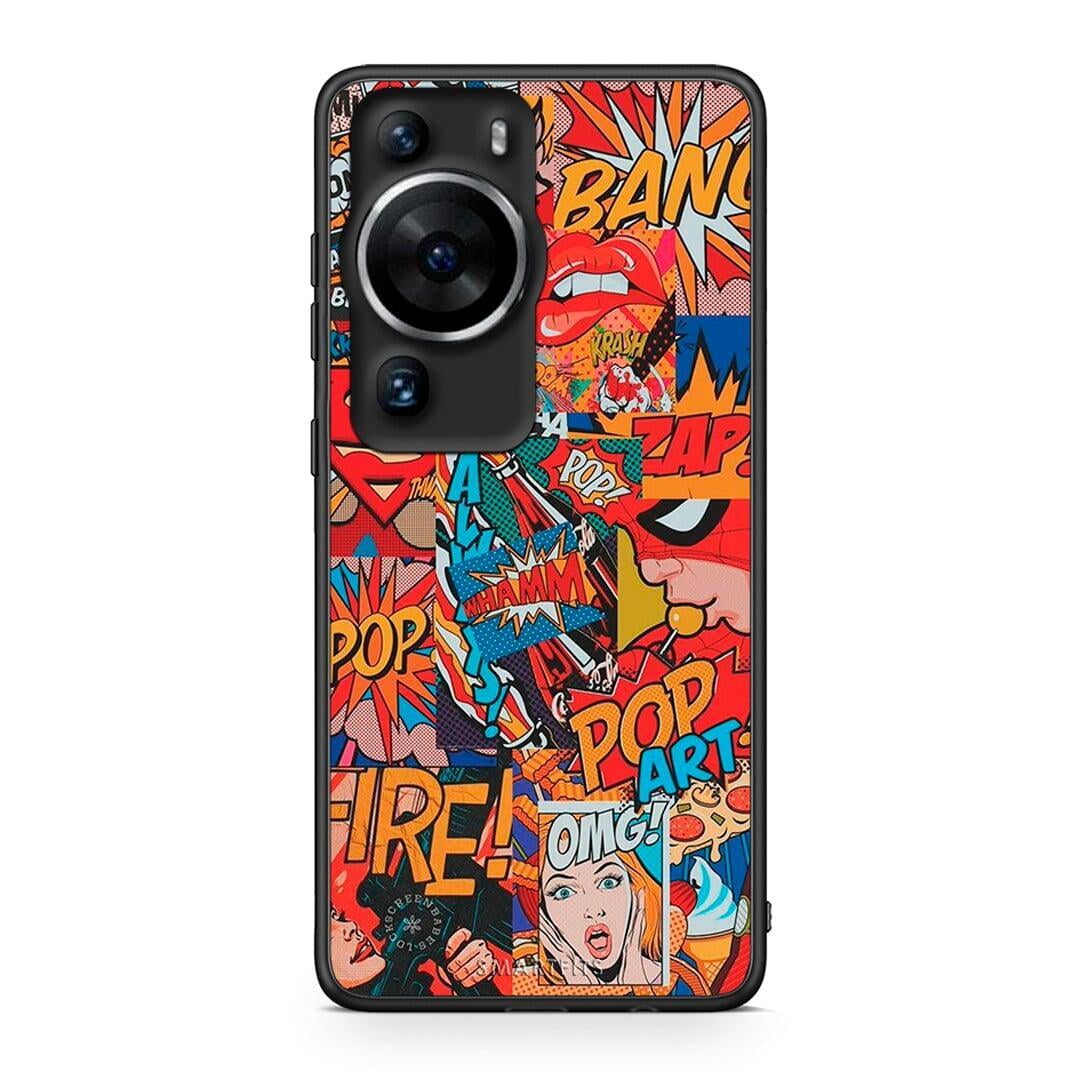Θήκη Huawei P60 Pro PopArt OMG από τη Smartfits με σχέδιο στο πίσω μέρος και μαύρο περίβλημα | Huawei P60 Pro PopArt OMG Case with Colorful Back and Black Bezels