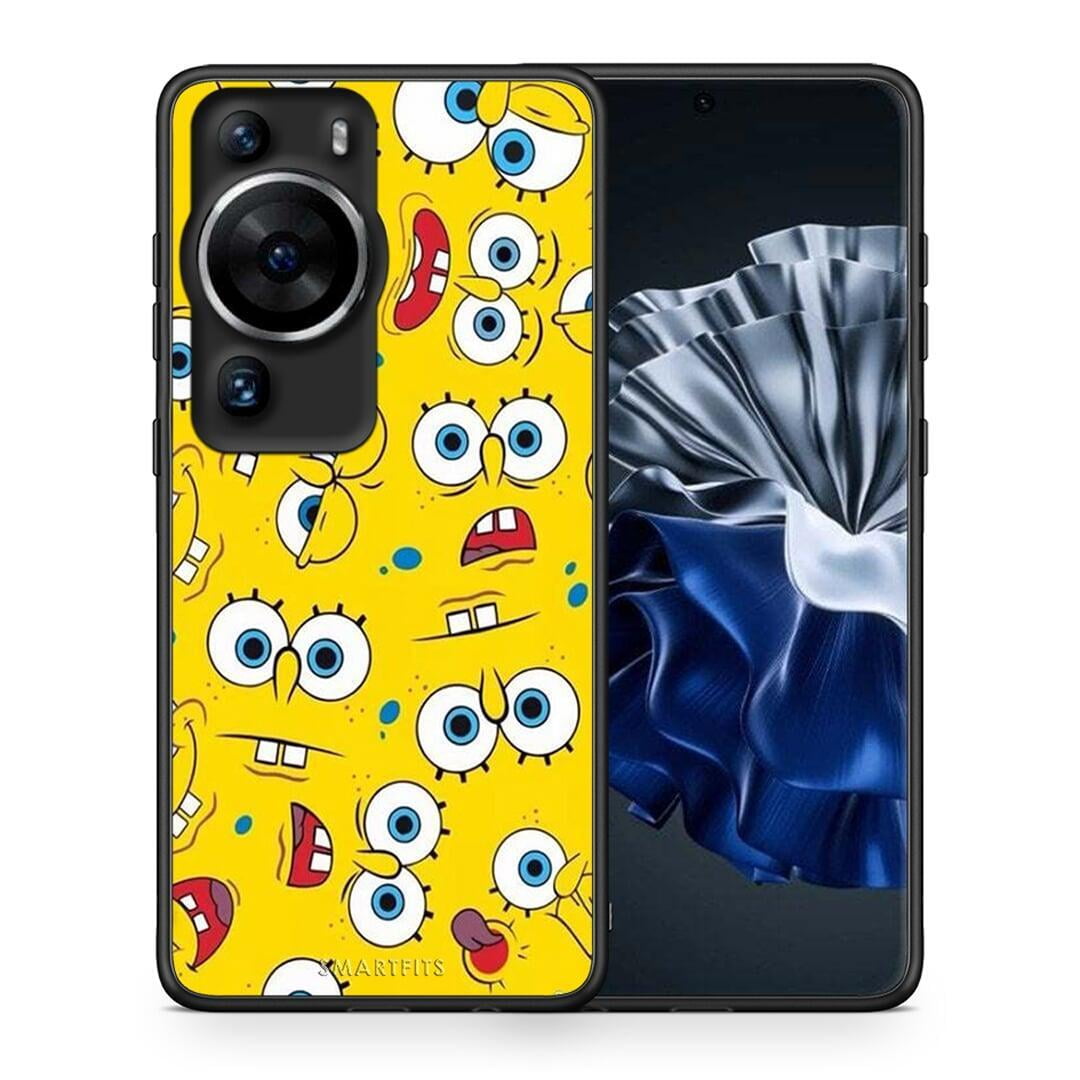 Θήκη Huawei P60 Pro PopArt Sponge από τη Smartfits με σχέδιο στο πίσω μέρος και μαύρο περίβλημα | Huawei P60 Pro PopArt Sponge Case with Colorful Back and Black Bezels